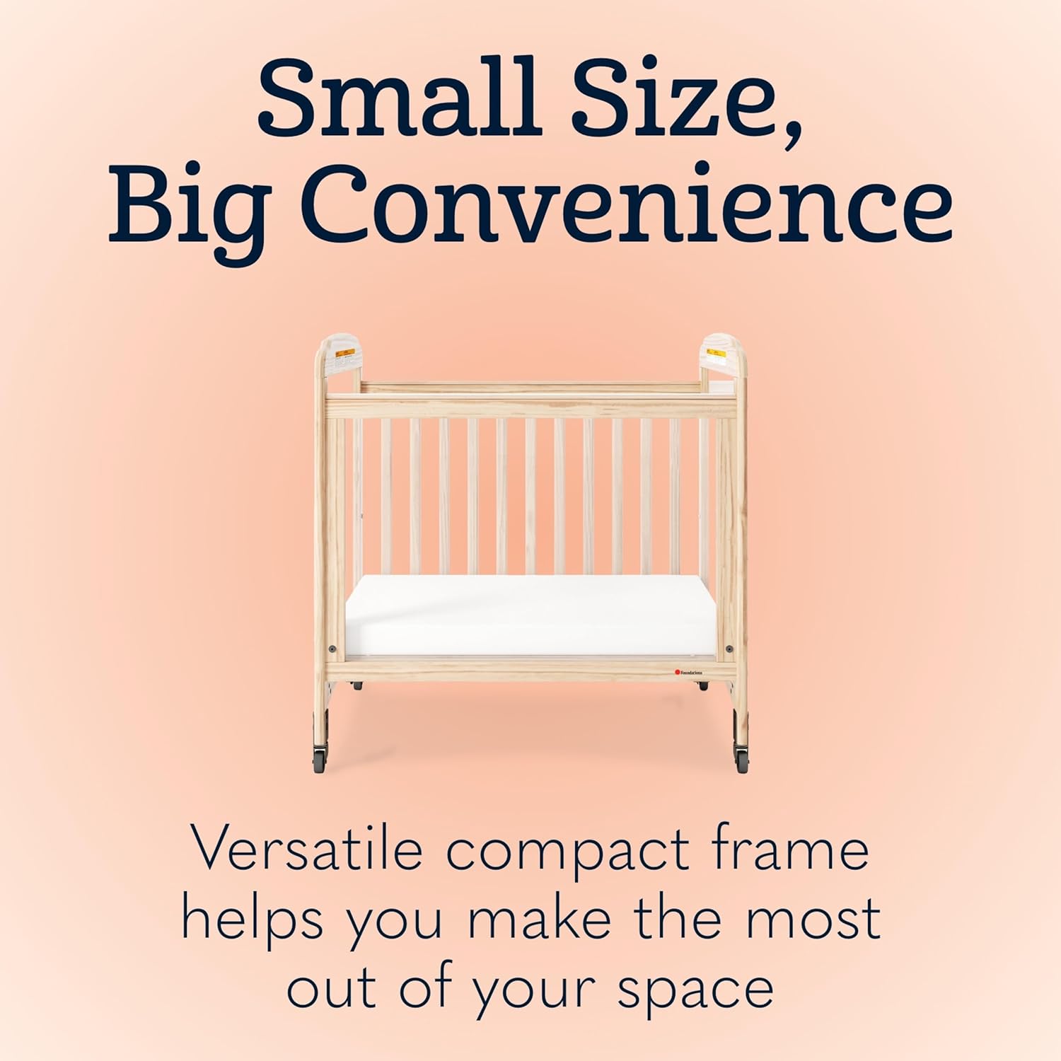 Foundations Serenity 3-Panel Clearview Compact Crib, Fixed-Side, Natural Wood