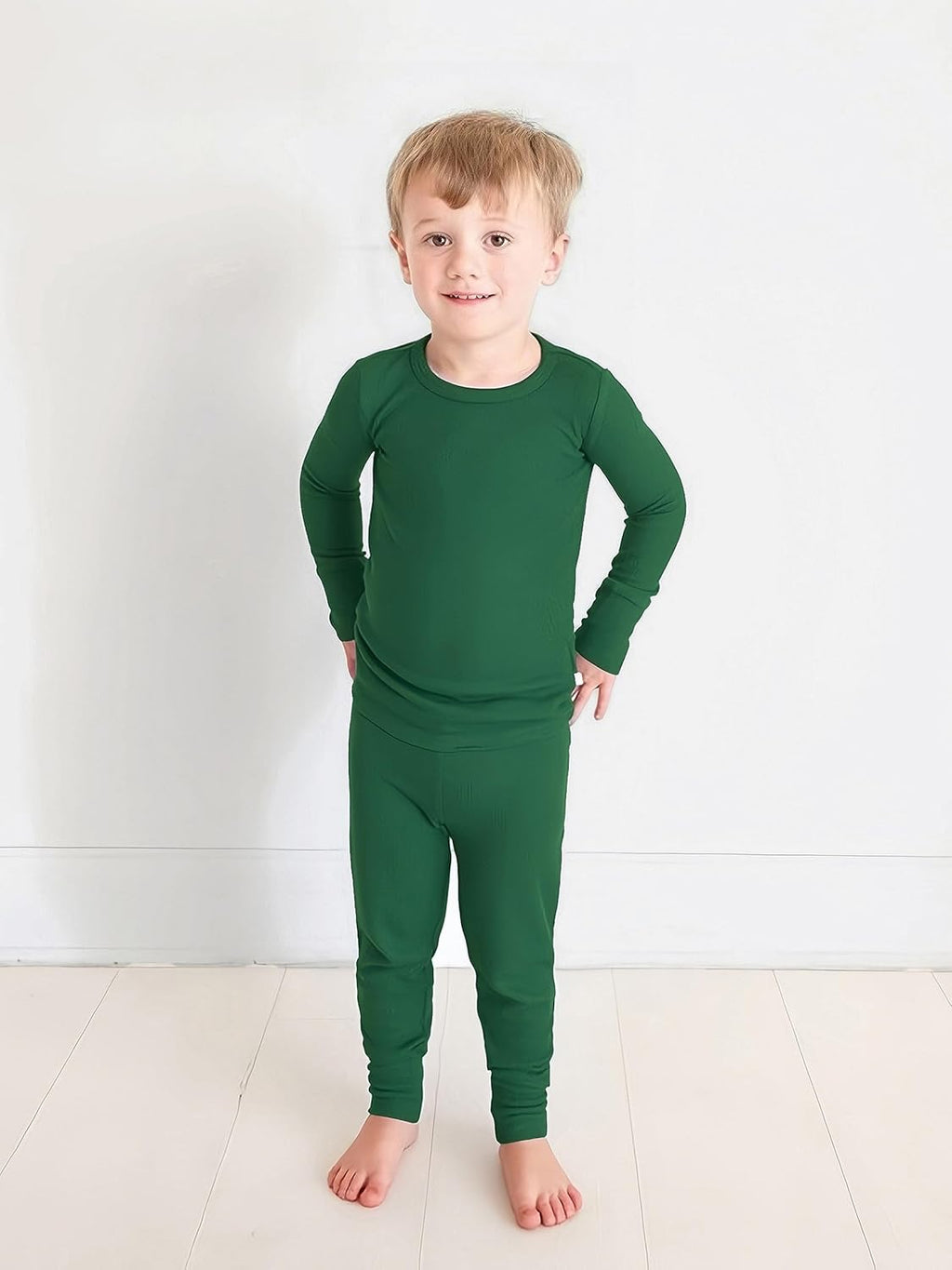 BABY 2T-10Y Toddler Kids Girls Boys Soft Comfy Viscose 2pcs Set Long Sleeve Plain Shirts and Pants Sets