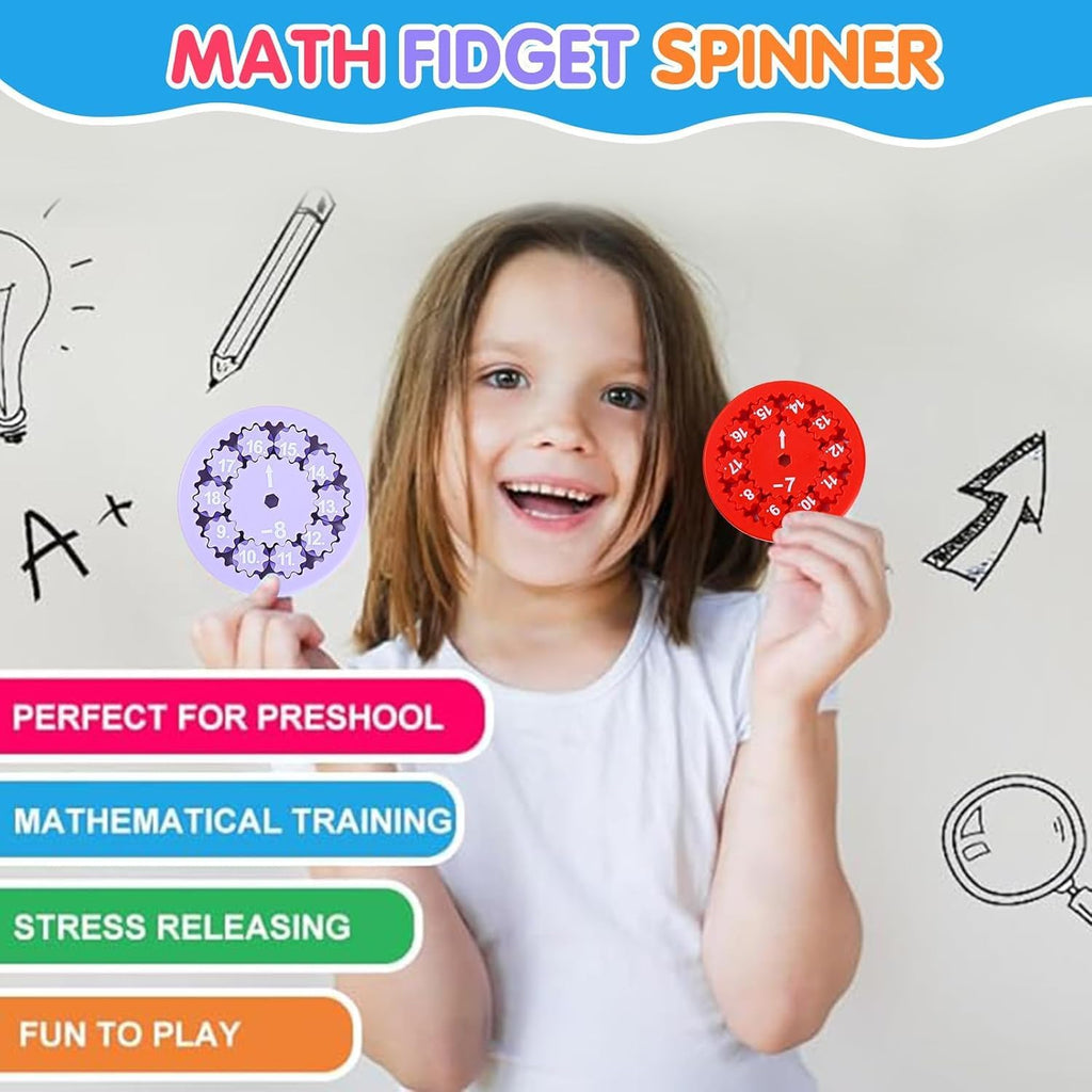 Math Fidget Spinners, Math Fidget Toy Multiplication for Kids, Math Facts Fidget, Learning Multiplication and Division Education Toys for Kids, Math Game for Home School Classroom Prizes