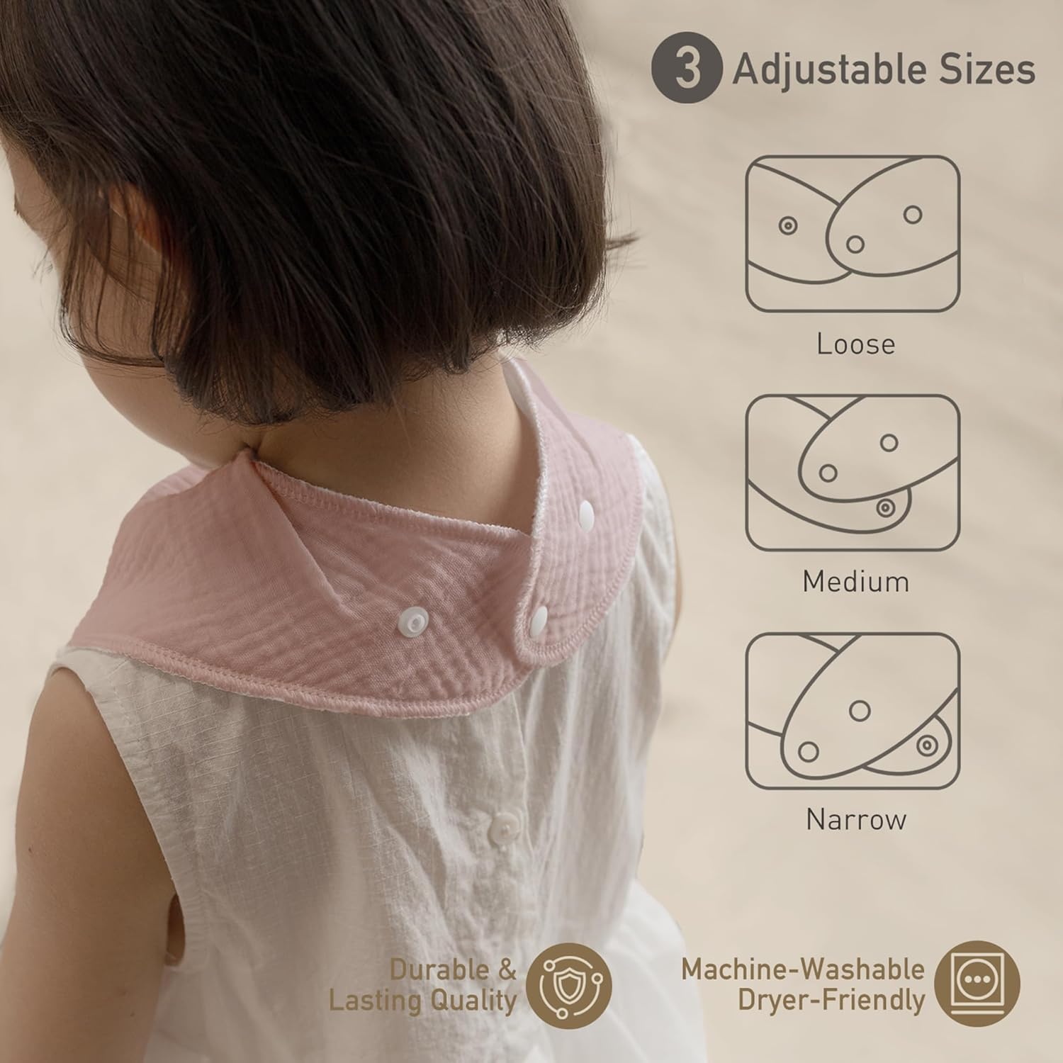 Muslin Baby Bibs 8 Pack, Baby Bandana Drool Bib for Drooling and Teething, Cotton Soft Absorbent for Girls Boys