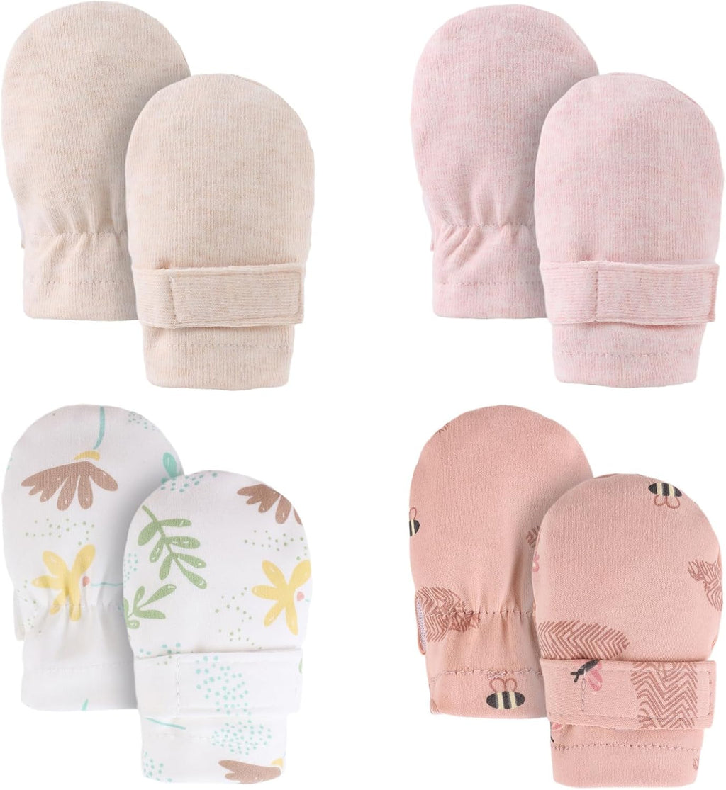 Newborn Baby Mittens Infant No Scratch Gloves Cotton Mitts for Baby Girls Boys