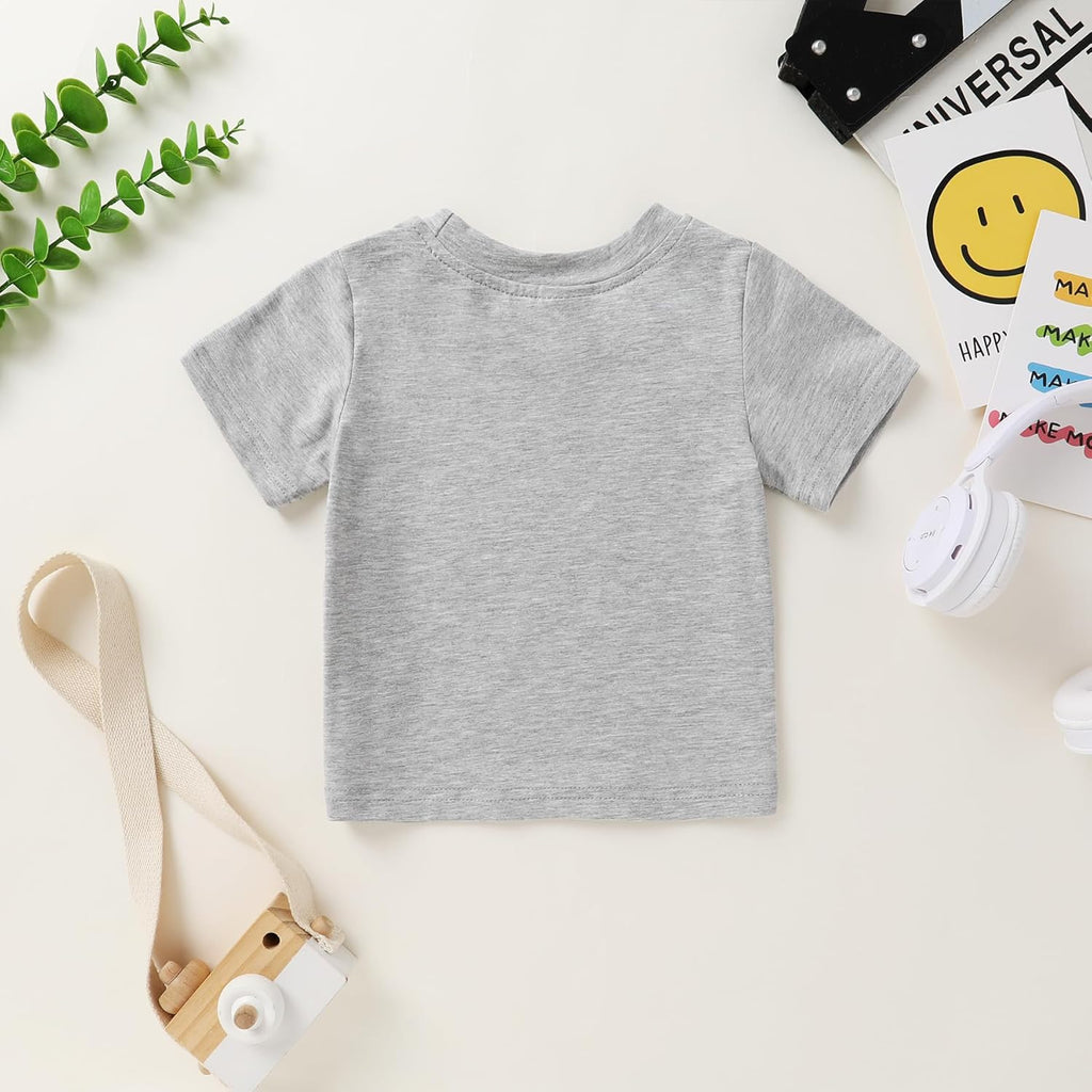 Happy Town Toddler Clothes Baby Boy Girl Smiley Face Shirt Short Sleeve T-Shirt Tee Summer Tops Outfits