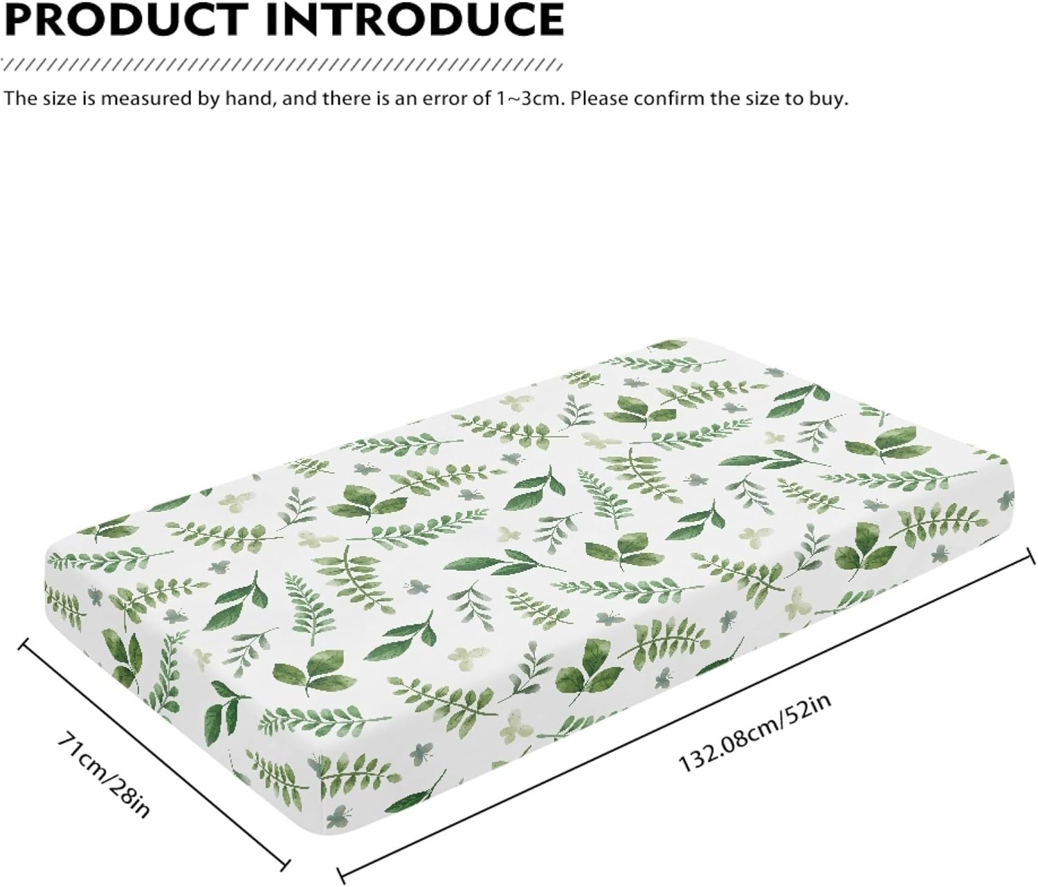 Lovely Green Flower Fitted Crib Sheet Plants Baby Crib Sheet Fit Standard Crib and Toddler Mattress,Crib Mattress Sheets for Boys Girls 28"x52"