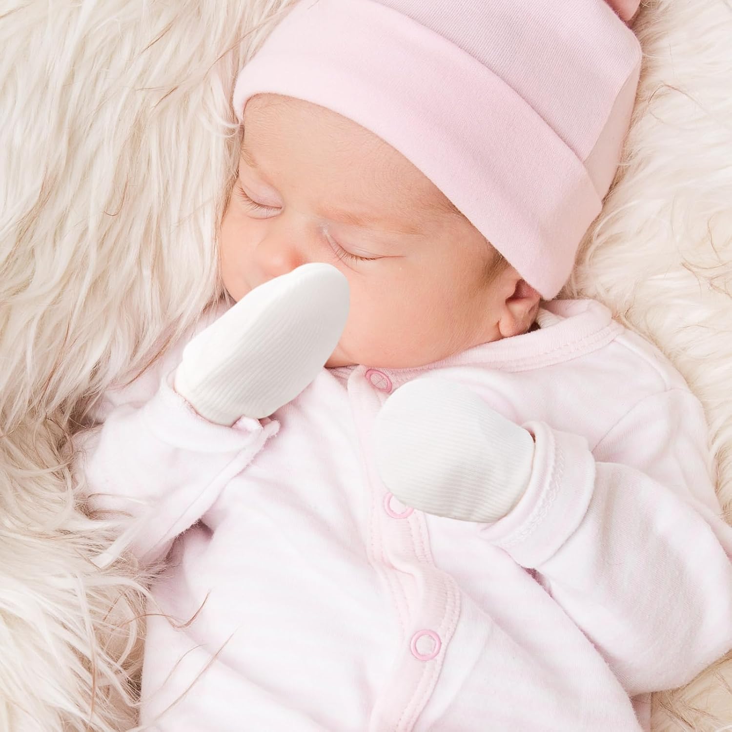 BQUBO 6 Pairs Newborn Baby Boys Girls Mittens 0-6 Months Unisex-Baby Infant Mittens Elastic No Scratch Wrist Gloves