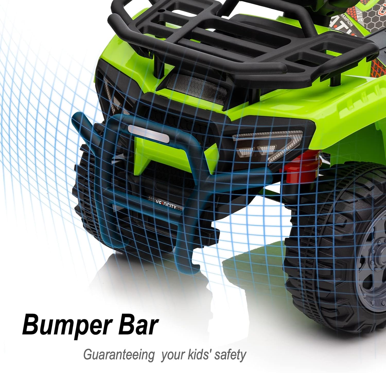 Kids ATV 4 Wheeler, 6V Ride-On Toy for Toddlers Boys & Girls with Music, Forward & Reverse - Green