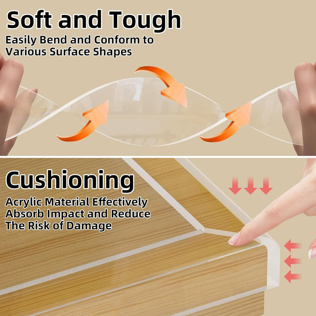 Baby Clear Edge Protector, 1.18inX9.84FT, Child Protection Desk Corner Anti-Bump Home Wrap Invisible, Anti-Sharp Edge Protect