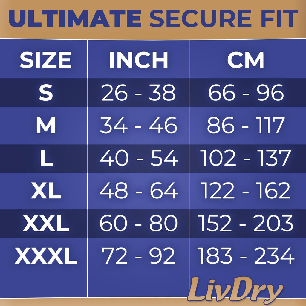 LivDry Ultimate XXL Adult Incontinence Underwear, High Absorbency, Leak Cuff Protection, XX-Large, 44-Pack