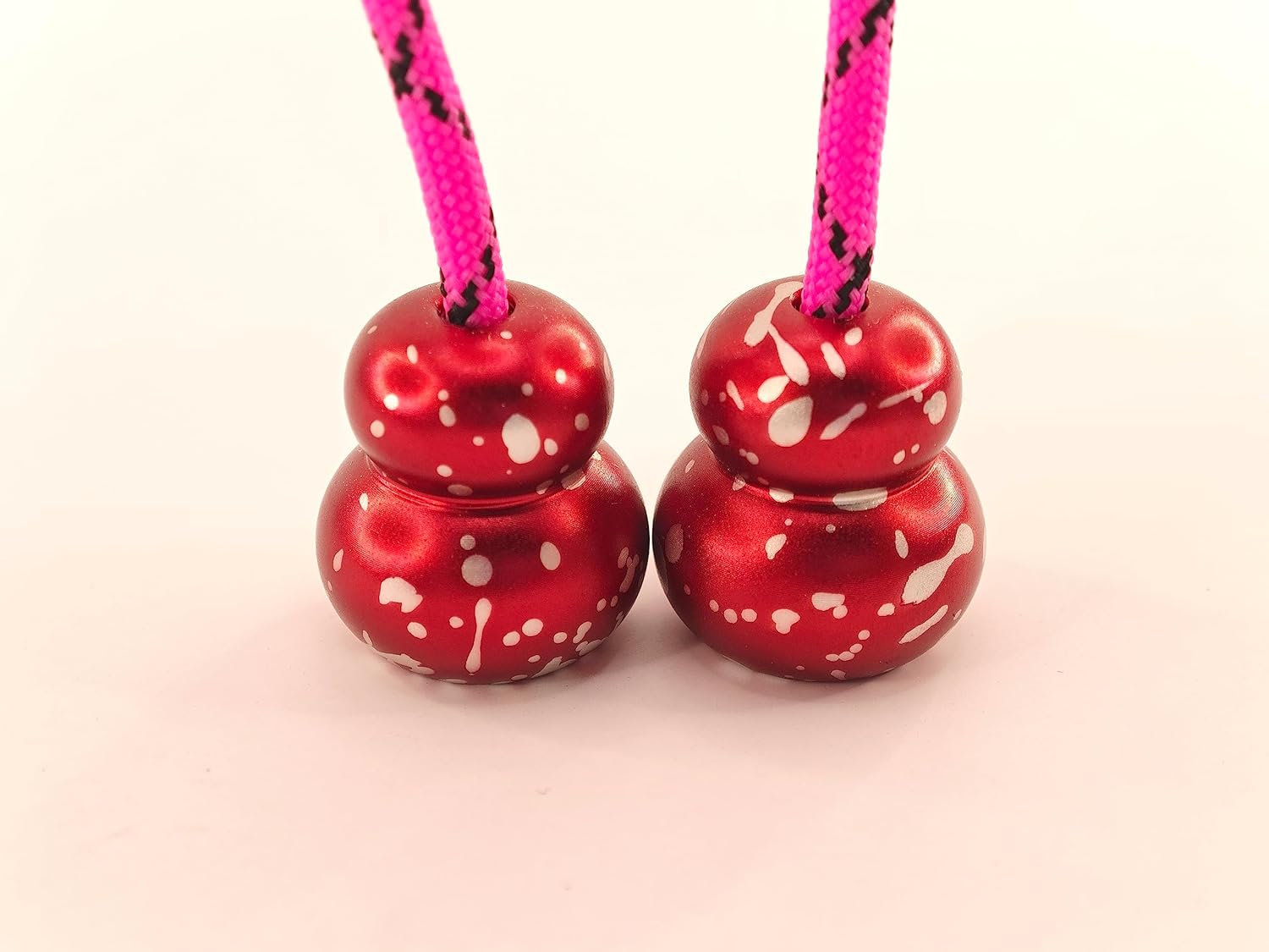 Begleri Fidget Beads - Worry Fidget Beads Spin & Bump - Made of Aluminum Alloy - for Men Women Youngs Skill Players Creates a Bit of Magic for You (Cala-Red&White)