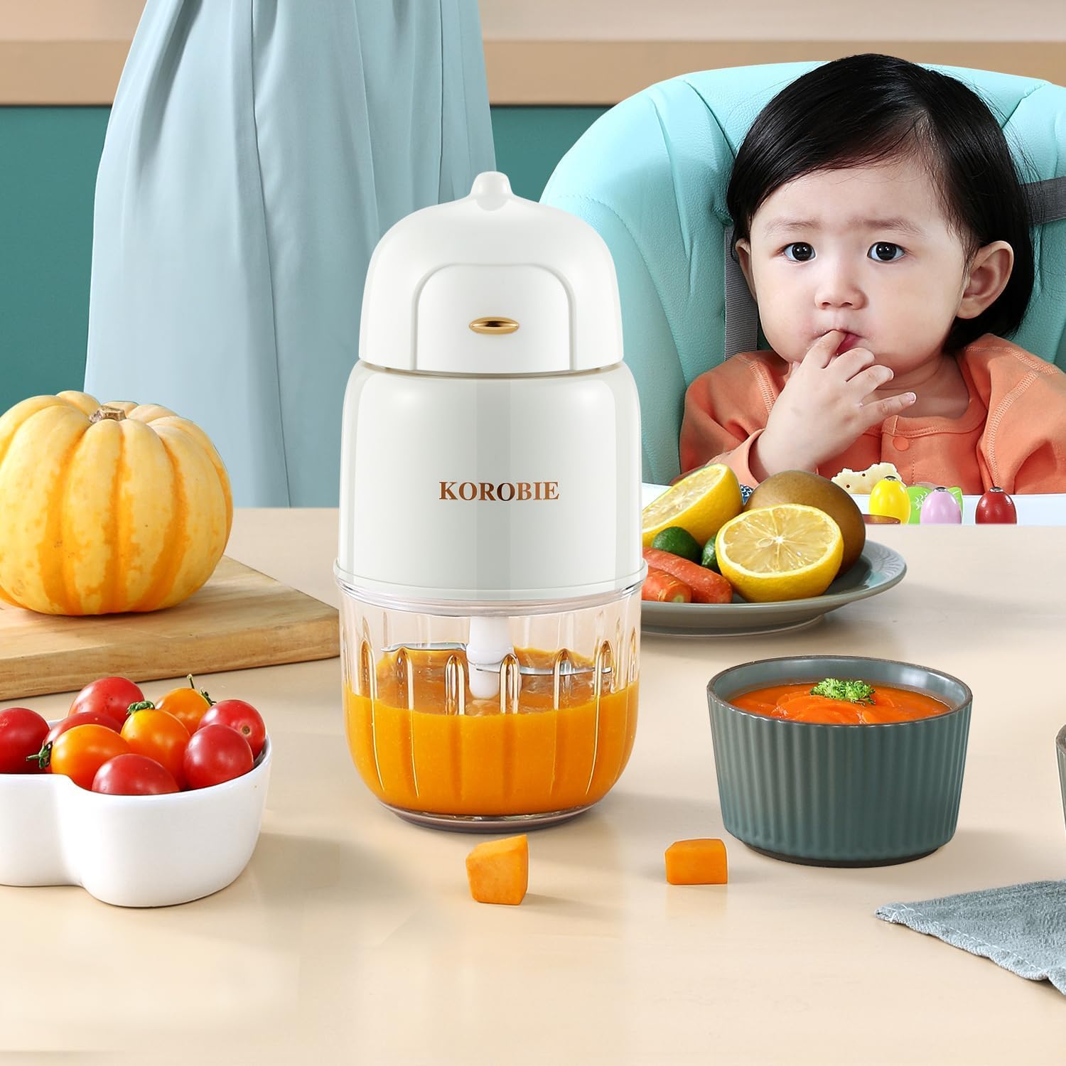 Baby Food Maker - Baby Food Processor for Baby Food, Fruit, Vegatable, Meat, Baby Food Puree Maker Make Fresh and Nutritious Meals for Your Little One, Mini, White, PY-892