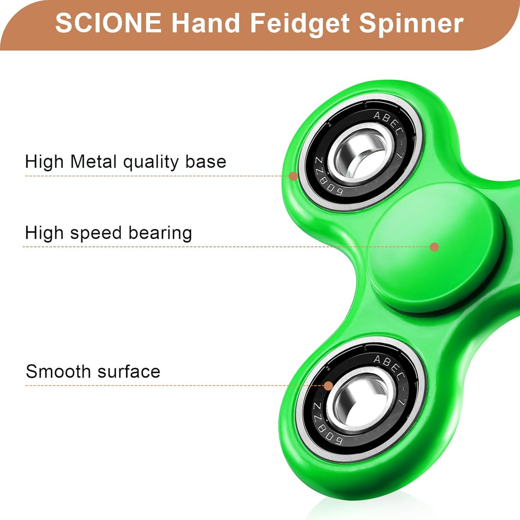 SCIONE Fidget Spinner Toy 1 Pack, Stress Anxiety Relief Sensory Fidget Toys for Kids Adults, Cool Fidget Spinners for ADHD Autism Birthday Gifts Stocking Stuffers Classroom Prizes for Boys Girls