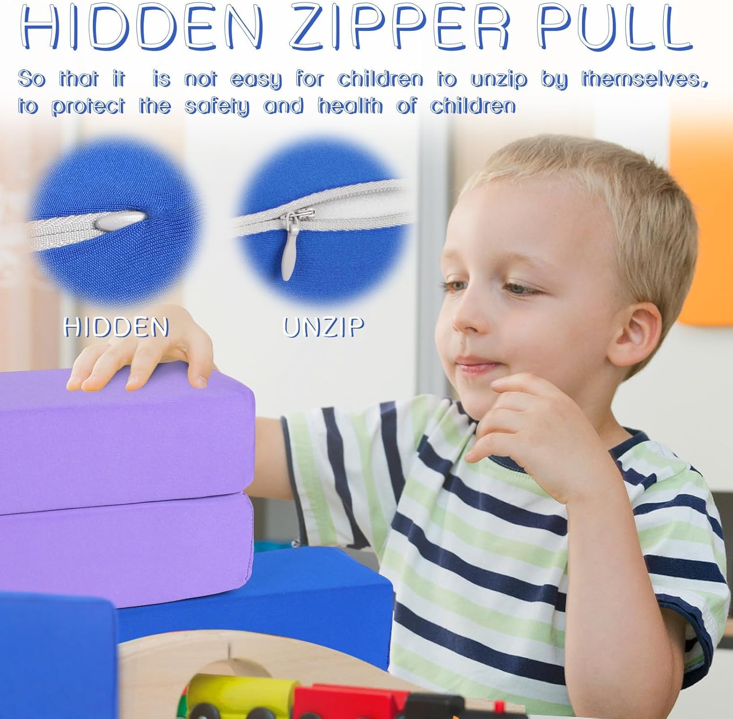 Toddler Foam Buliding Blocks - 12 Piece Fabric Covered 9x4x3inch Stacking Block Sets - Colourful Soft Play Set for Kids Idea for Building and Throwing Fun