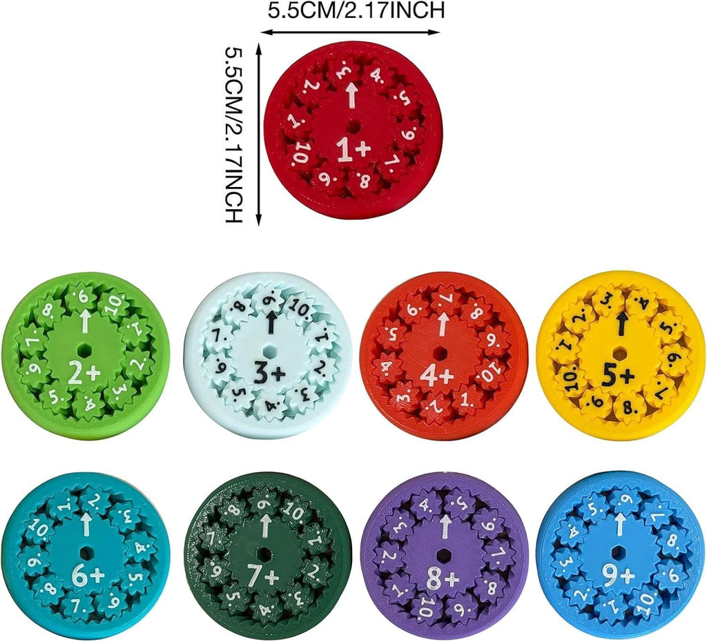 Math Fidget Spinners, Math Fact Fidget Spinners, Math Fidget Toy for Kids, Perfect for Learning Add Subtract Multiplication Division with The Math Spinners (Add Or Subtract 9pcs)