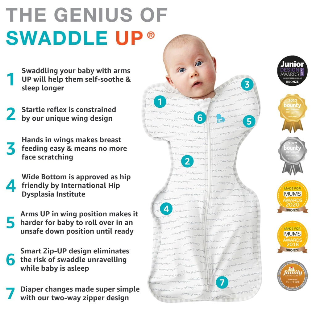 Love to Dream Swaddle UP, Organic Cotton, Baby Sleep Sack, Self-Soothing Swaddles for Newborns, Get Longer Sleep, Snug Fit Helps Calm Startle Reflex, Newborn Essentials for Baby, Cream