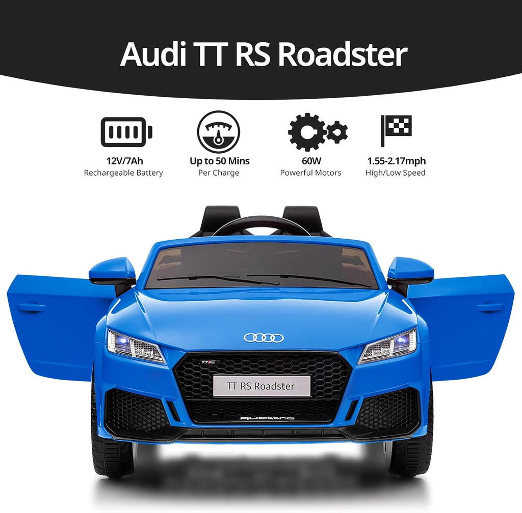 Licensed Audi Electric Kids Car, 12V Kids Ride-on Toy Car for Toddlers w/Remote - Dark Blue