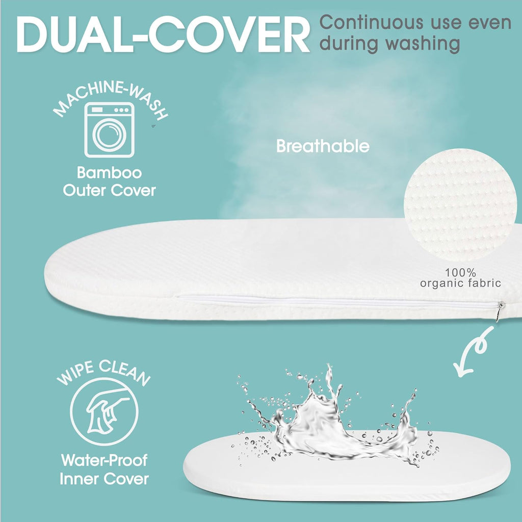 J&JOO Baby Changing Basket includes Diaper Caddy - Breathable & Waterproof Dual-Cover, Portable, Changing Pad for Dresser & Changing Table, Gift for Baby Shower (Coral Pink, Diaper Caddy Set)