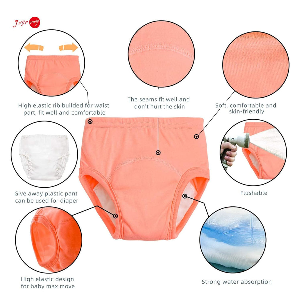 Joyo roy 6Pcs Potty Training Underwear Girls 100% Cotton Soft Absorbent Toddler Toilet Training Pants 2T-3T Waterproof Toddler Underwear Girls 2T Baby Pee Pants with Potty Sticker Chart for Kids
