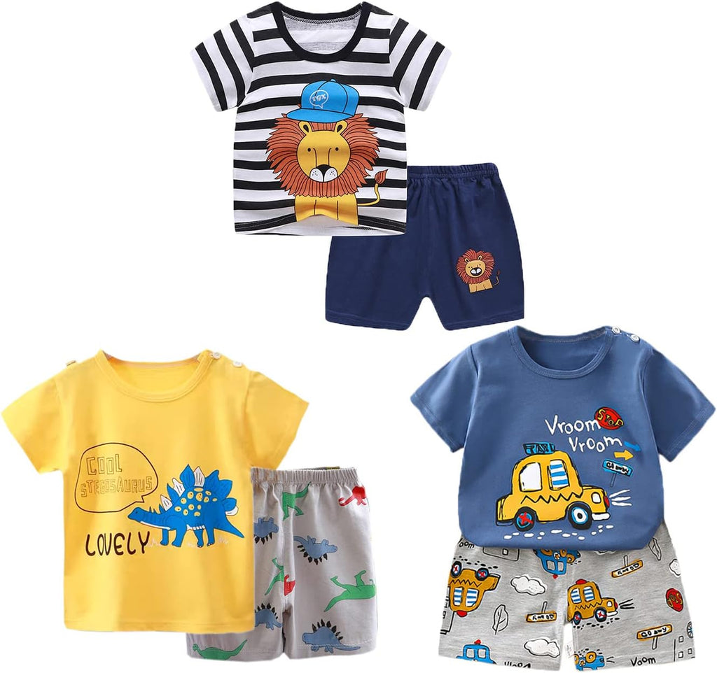Toddler Baby Boy Clothes for 2t 3t Boys Cute Summer Short Sleeve T-Shirt Tops Shorts Clothes Sets Baby Boy Outfits