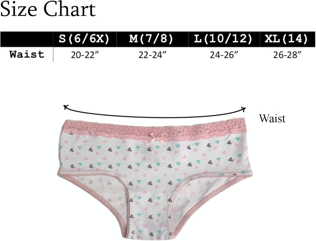 Popular Girls Underwear Hipster Panty - Soft Cotton Panties Underwear for Girls & Teen Size 7-14 - Multipack