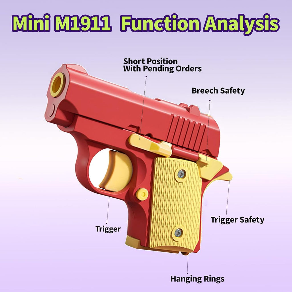 1911 3D Printed Small Pistol Toys, Stress Relief Pistol Toys for Adults, Fidget Toys Suitable for Relieving ADHD, Anxiety, Suitable Toys for Friends Adults and Kids Best Gift