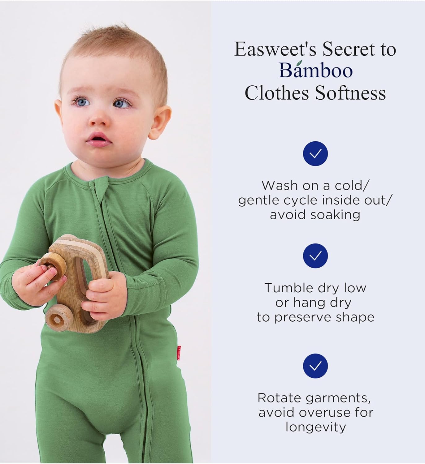 Baby One-Piece Romper Footless Bamboo Viscose Pajamas Sleepers for Baby Boys and Girls