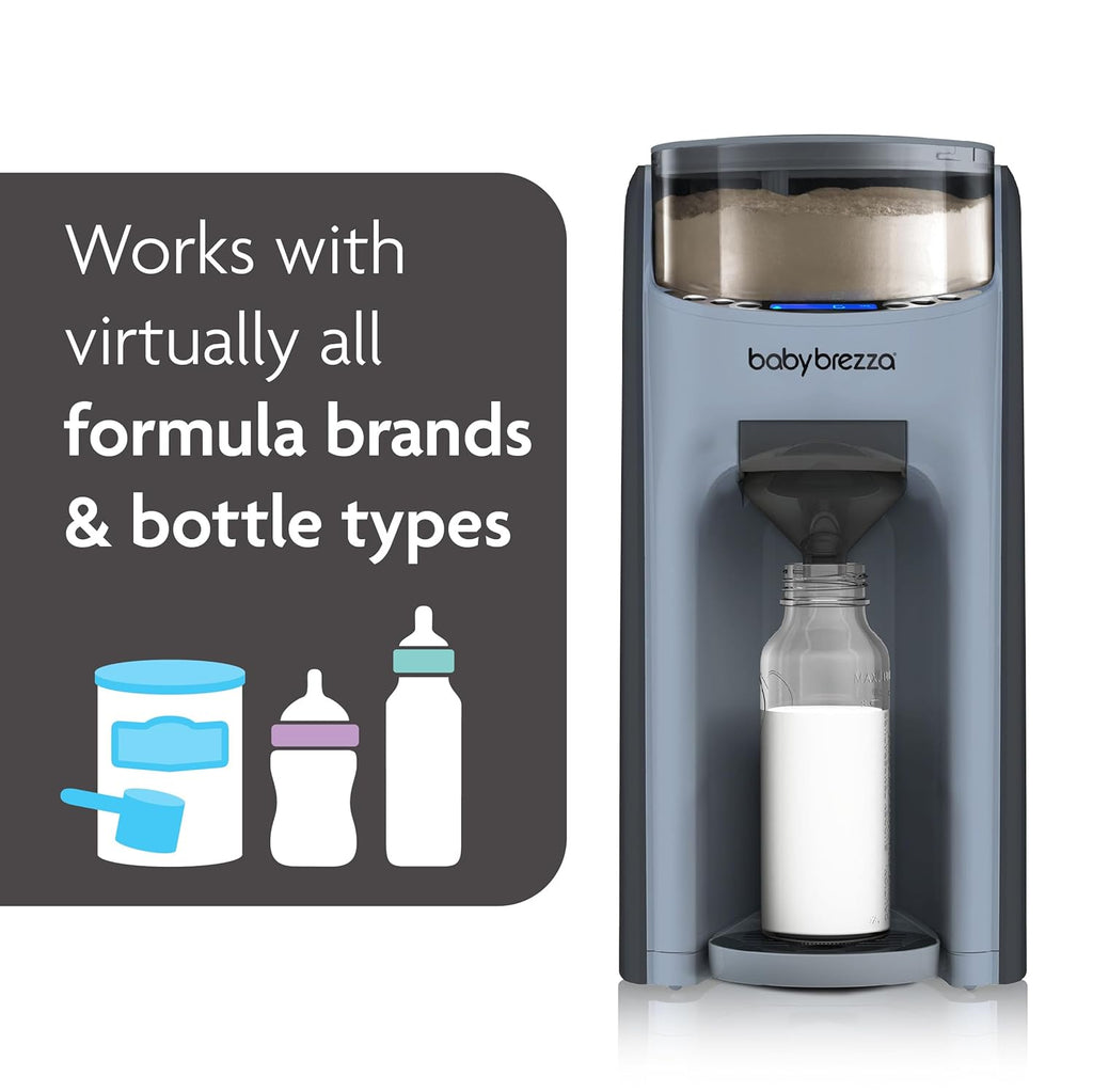 Baby Brezza New and Improved Formula Pro Advanced Formula Dispenser Machine - Automatically Mix a Warm Formula Bottle Instantly - Easily Make Bottle with Automatic Powder Blending, Slate