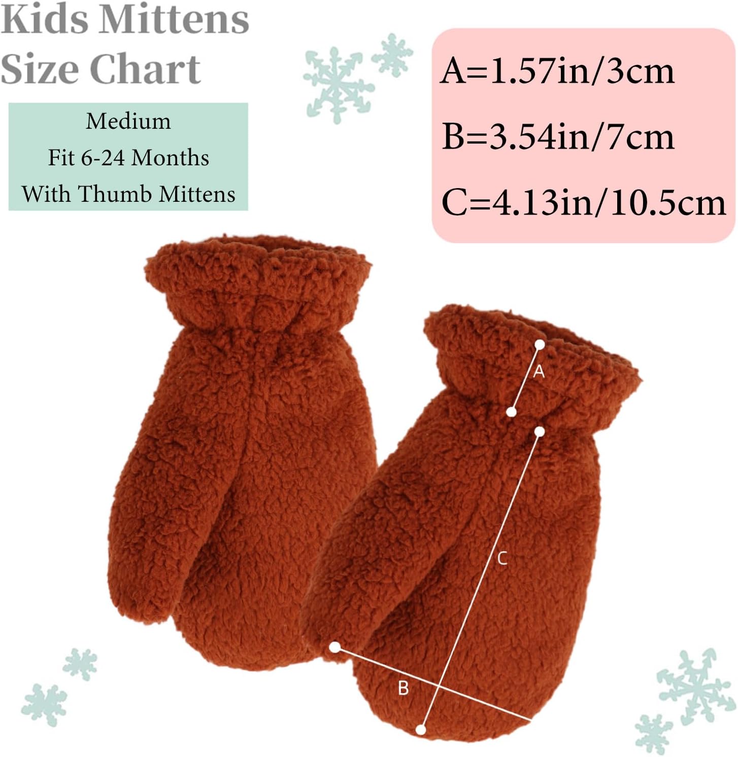 Zsedrut Baby Boys Winter Glove Warm Toddler Infant Girls Mittens Fleece Lined Gloves 1-7 Years
