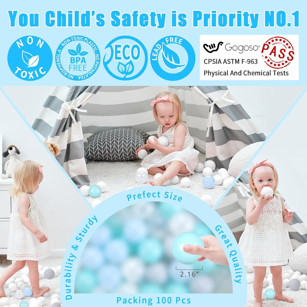 GOGOSO Playpen Balls for GirlsToddlers for Playhouse, Baby Pool, Play Ball Fun Centers, for Babies, Kids, Toddlers 1-3, Phthalate Free BPA Free