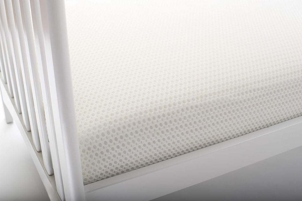 Lullaby Earth Breathe Safe Air Breathable Crib Mattress Pad, Removable Mattress Cover with Waterproof Layer for Baby and Toddler Beds, Standard Crib Size White