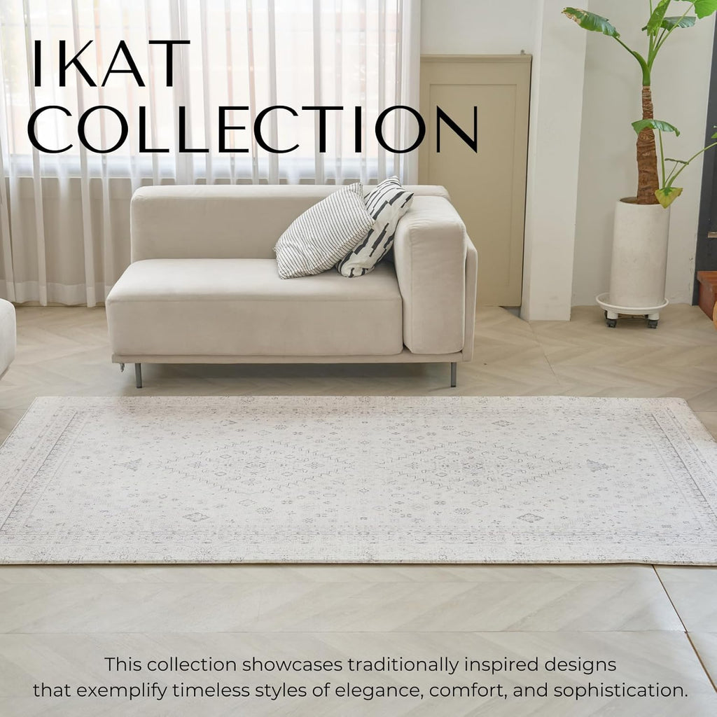 Baby Care Soft Rug (Prestige, Ikat - Persia) 98'' x 59'' Original One-Piece Reversible Rollable Waterproof Play Mat for Infants, Babies, Toddler, and Kids