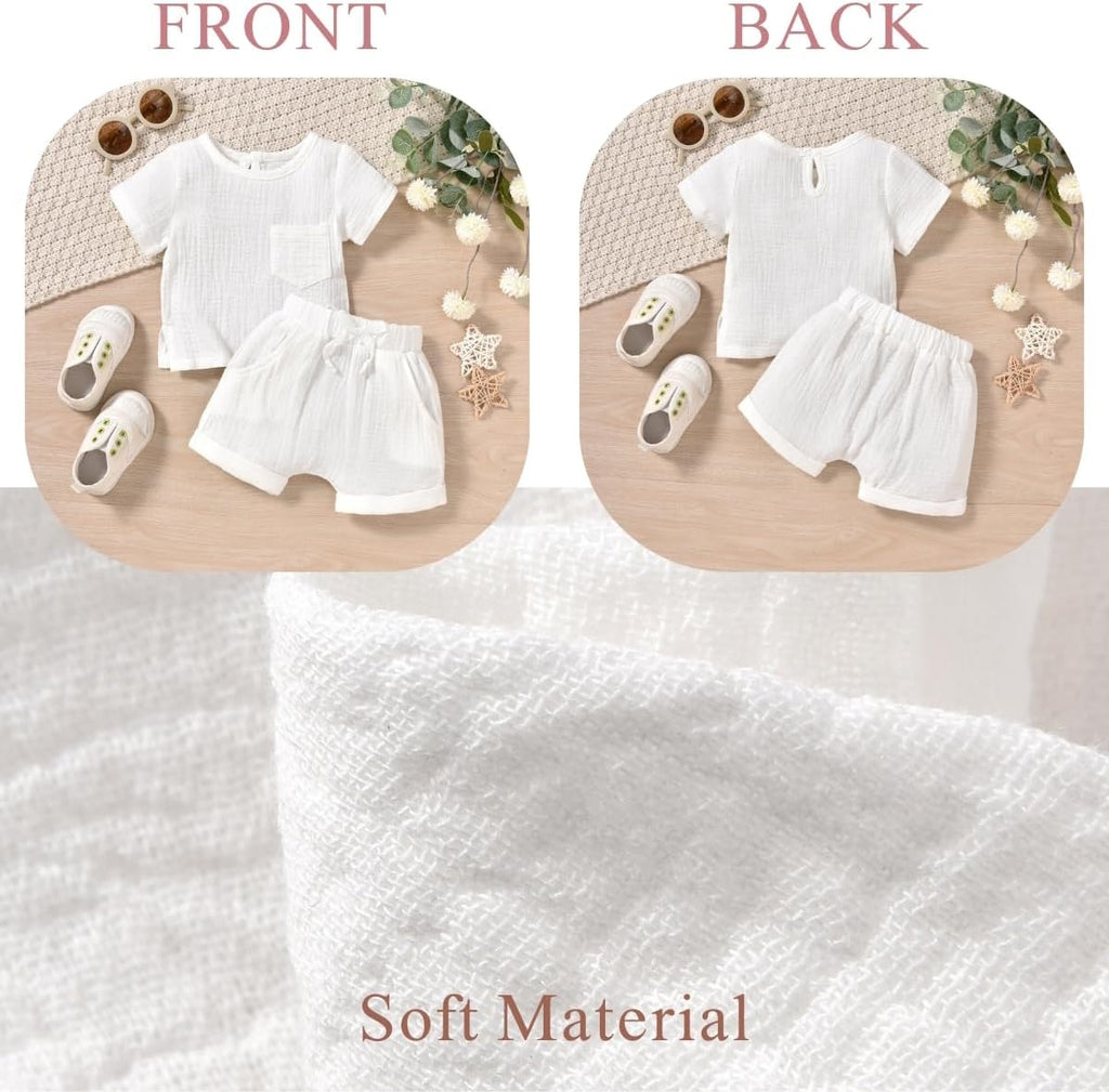 Gender Neutral Baby Linen Summer Outfit