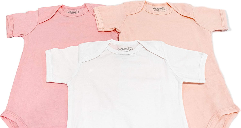 123 Bear Baby Cotton Spandex short-sleeve bodysuits unisex boy girl