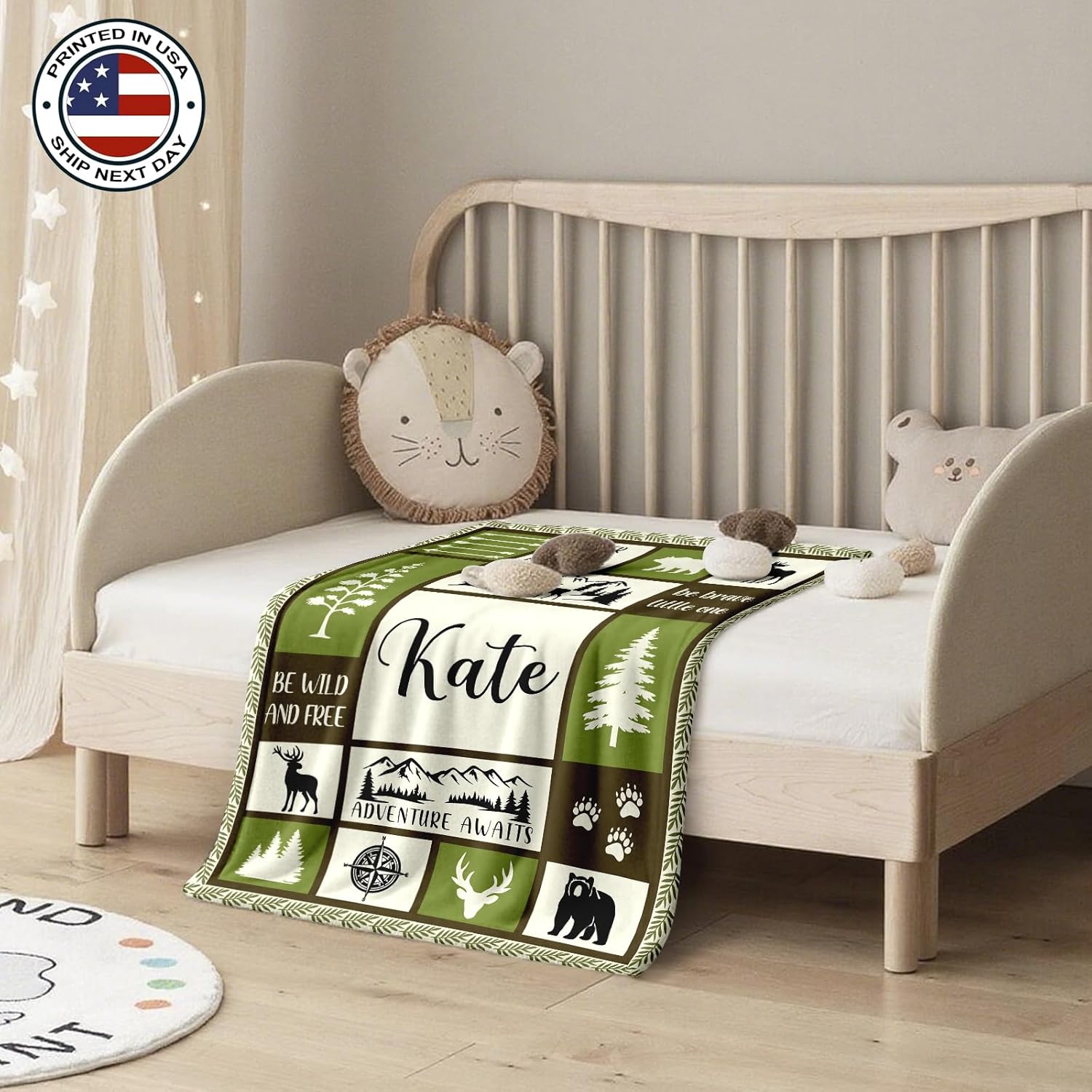 Ship Next Day, Personalized Baby Blanket – Printed in USA, Custom Baby Blanket for Boys & Girls, Baby Blanket with Name, Baby Shower, Easter, Christmas, Birthday Newborn & Toddler Gifts, Baby Gifts