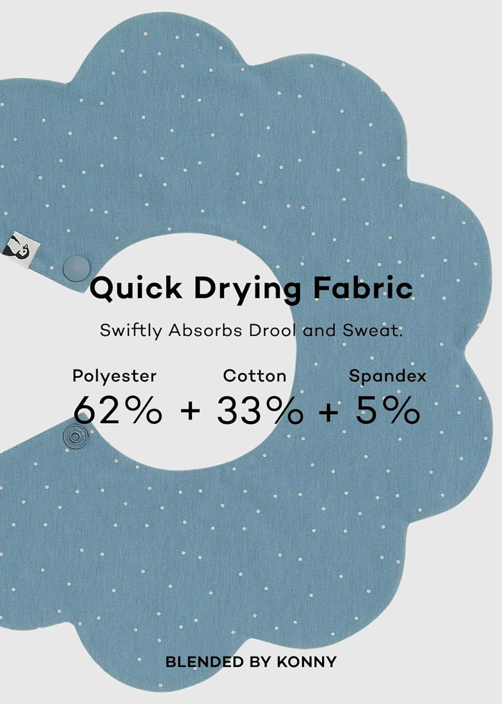 Konny Baby Bibs 5-Pack, 360 ° Rotate, Soft and Absorbent Bandana Drooling for Boys Girls baby Essentials