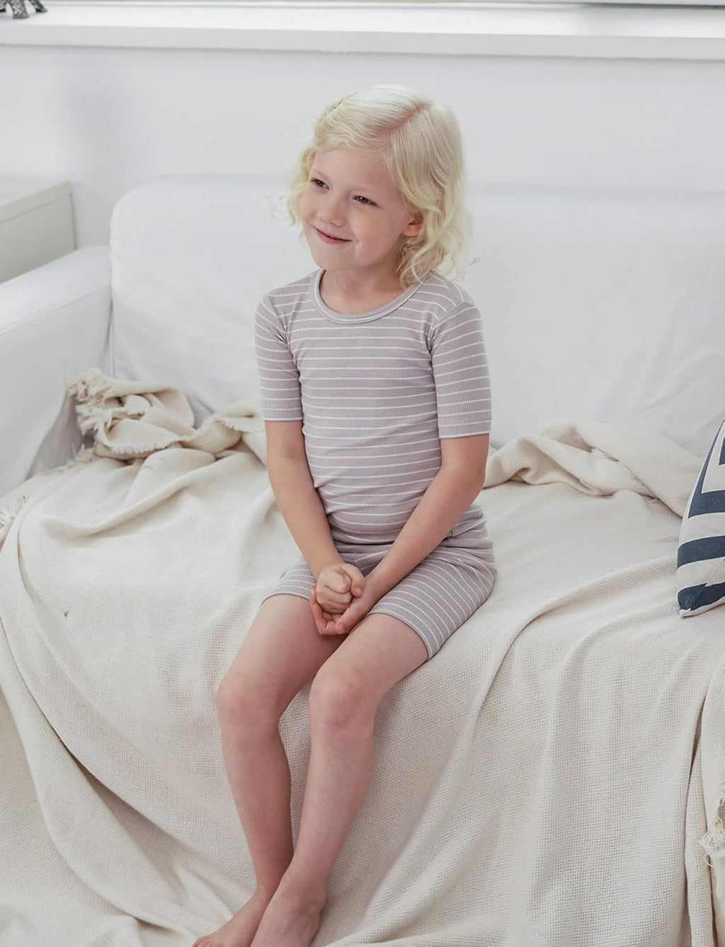 AVAUMA Stripe Pattern Baby Boys Girls Pajama Set Kids Toddler Snug fit Ribbed Sleepwear pjs for Daily Life Style