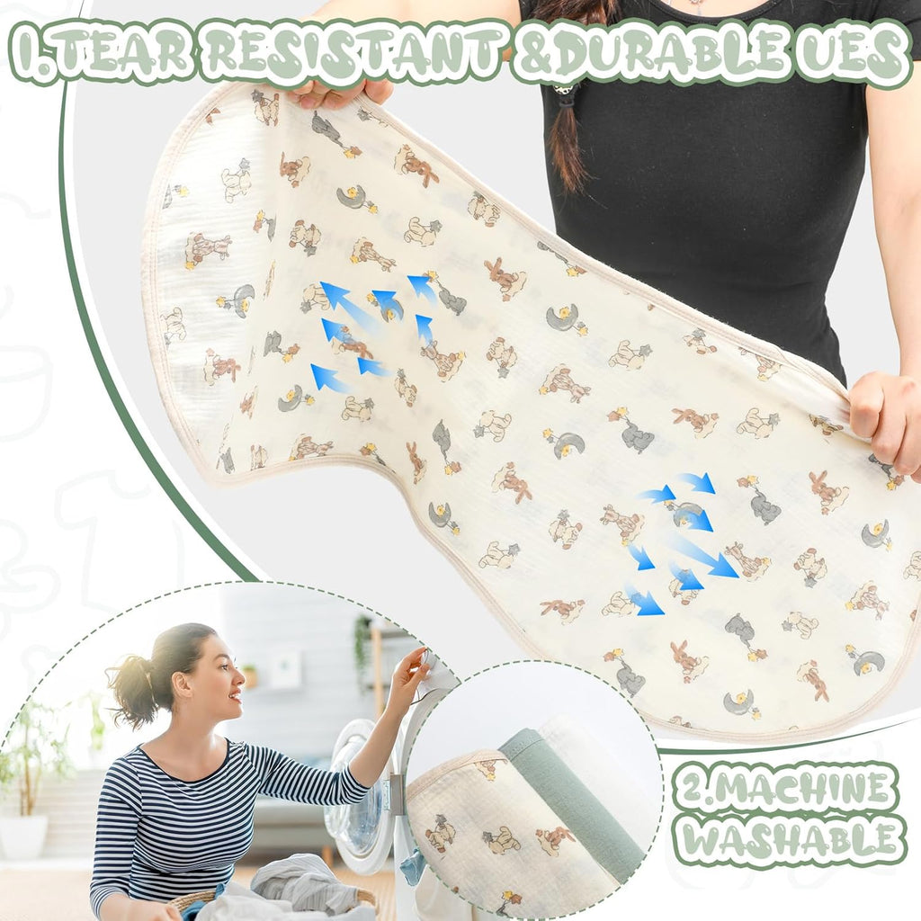 3 Pcs Changing Pad Liners Fits in Peanut Shape Changing Pad Waterproof Diaper Mats Organic Cotton Peanut Mats are Warm on a Baby's Back, Washable Reusable(Bright Style,Green)