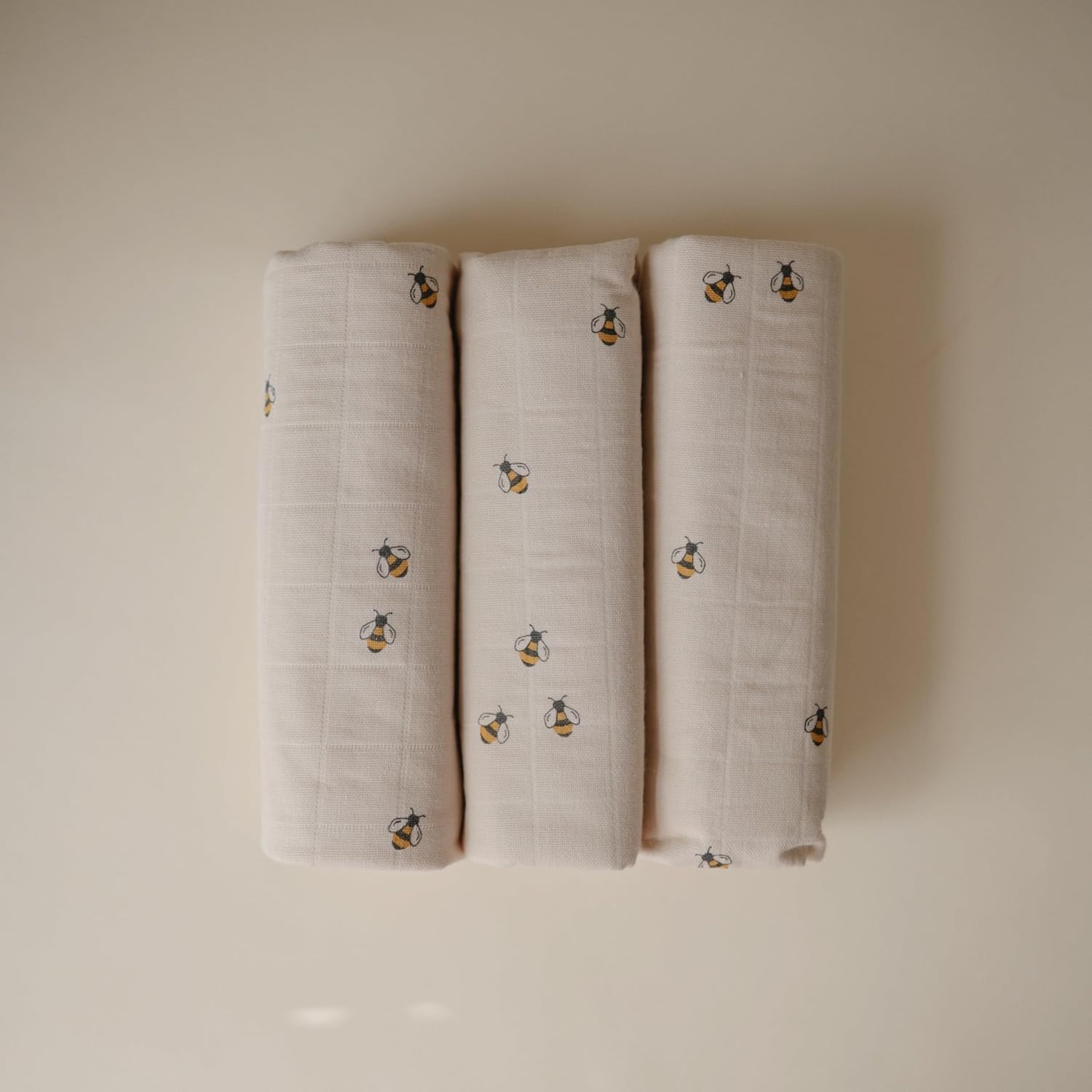 mushie Waterproof Changing Pad Liners | 100% Organic Cotton | Set of 3 (Bees Combo)