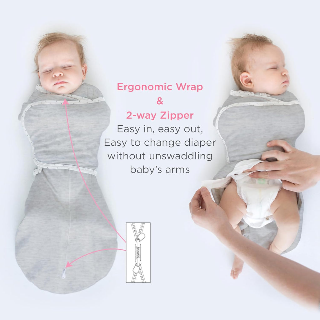 SwaddleDesigns 6-Way Omni Swaddle Sack Arms Up Swaddle for Newborn, More Options to Calm Startle Reflex, Improves Sleep