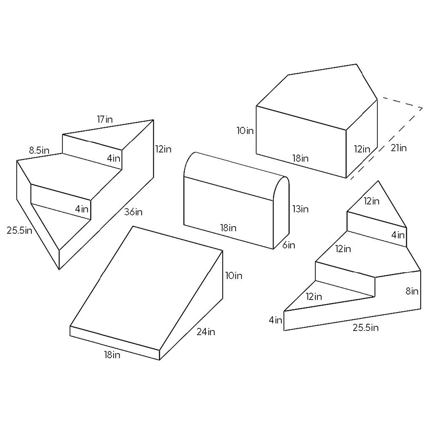 Factory Direct Partners 13383 SoftScape Step Up and Slide Corner Climber, Indoor Active Play Structure for Toddlers and Preschoolers (4-Piece) - Contemporary