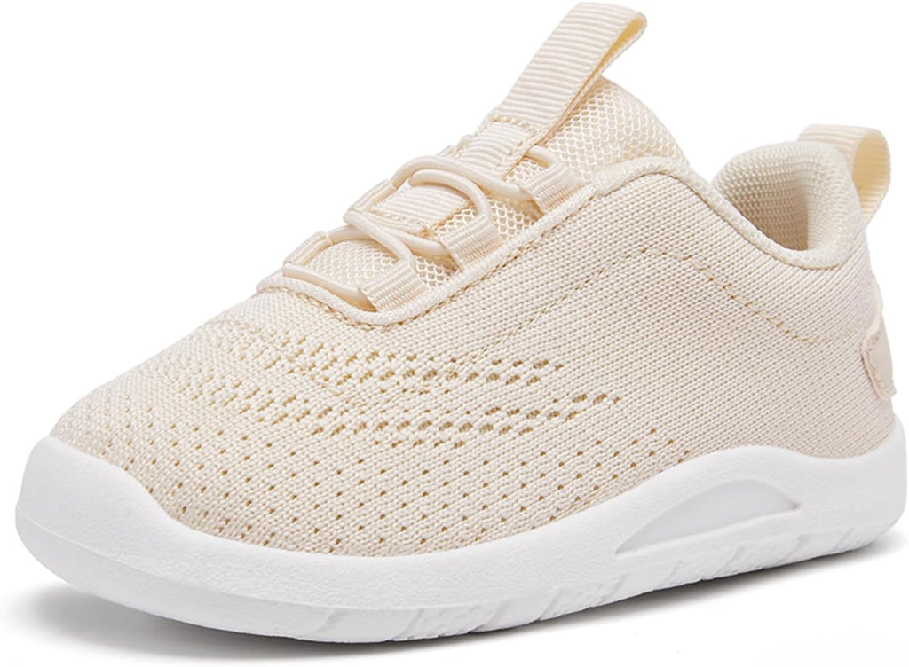 MORENDL Toddler Slip On Sneakers Baby Walking Shoes Non-Slip Breathable Unisex Pink Mesh Lace-Up Athletic Sneakers Infant Running Shoes