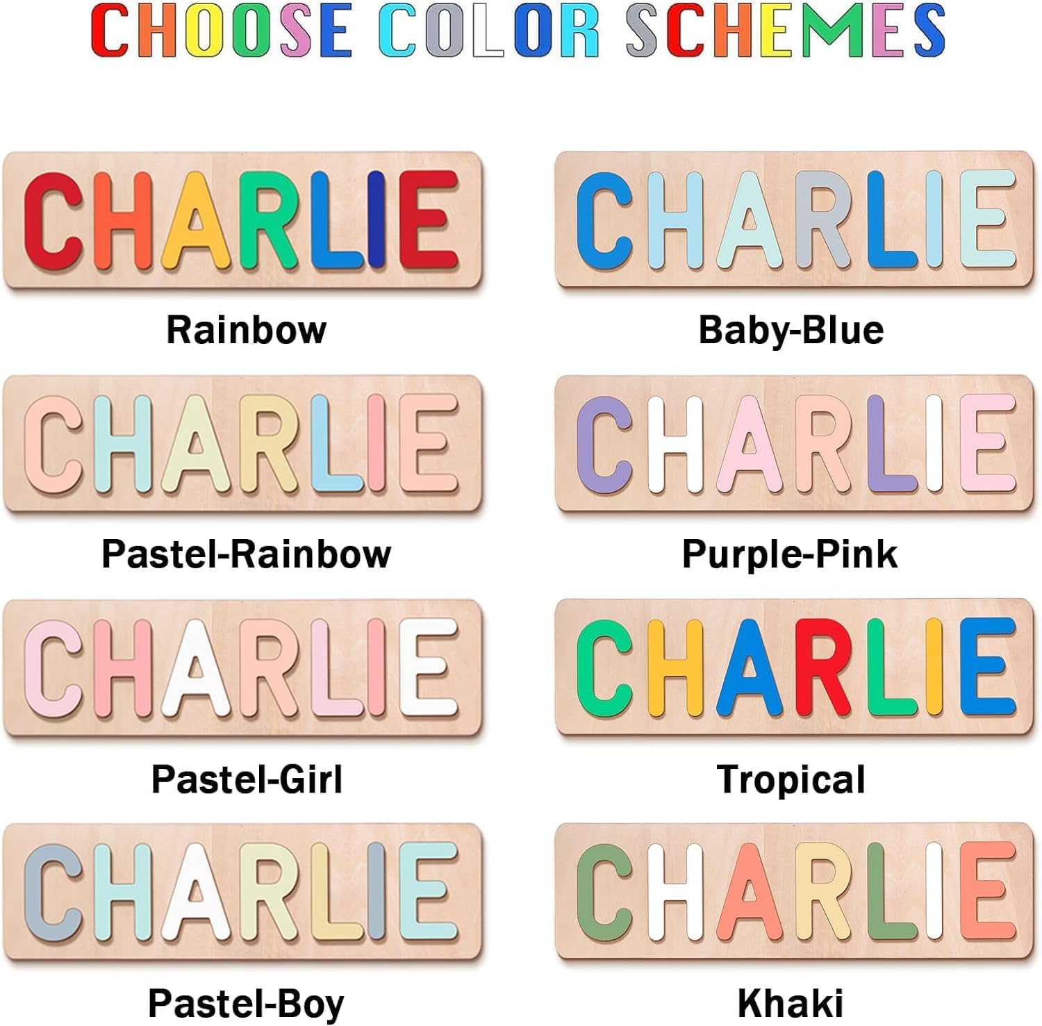 Personalized Name Puzzle for Kids Personalized Baby Gifts First Birthday for Girls & Boys Name Puzzles for Toddlers 1-3 Montessori Learning Toddler Toy Alphabet Puzzle