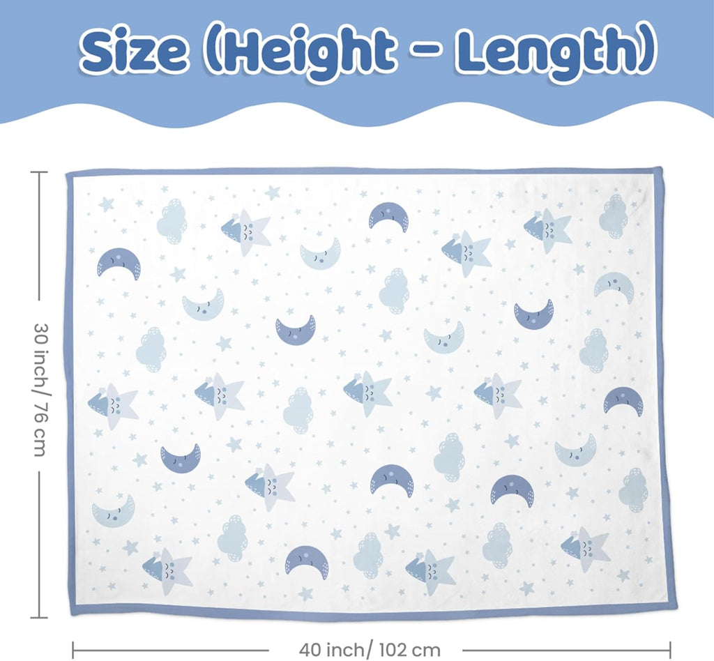 Star Baby Blanket 30 x 40 Inches for Boys Girls, Toddler Newborn Infant, Soft Plush Receiving Blanket with Dotted Back, Gifts for Christmas Birthday Baby Shower