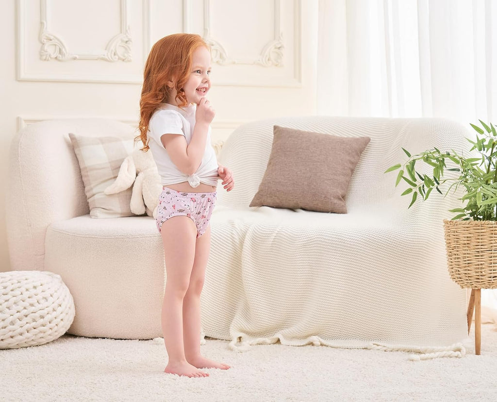 CHUNG Toddlers Little Girls Cotton Briefs Panties Pack of 5/6 Print Underwear 2T-10Years