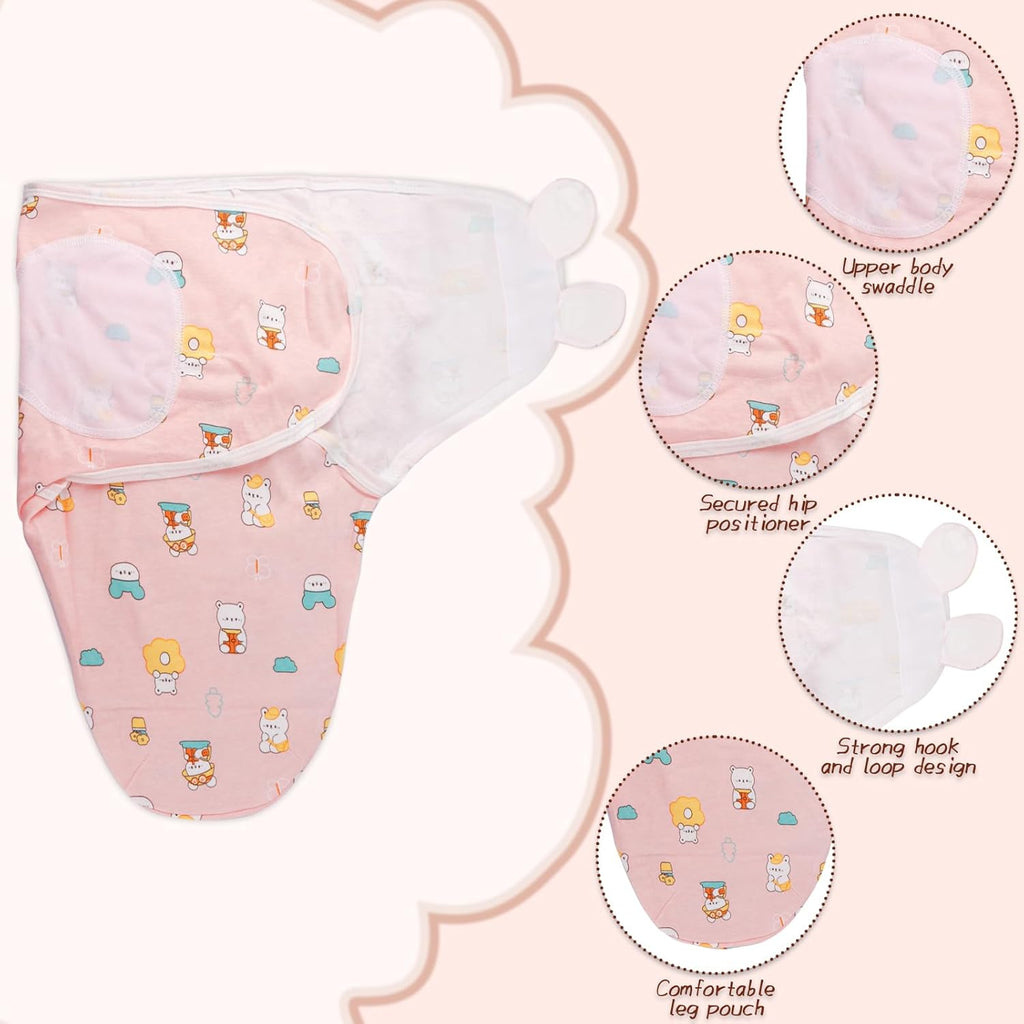 Baby Swaddle Sleep Sacks with Hats for 0-3 Months Baby Swaddle Blanket Wrap Newborn Swaddles Sack for Baby Boy Girl