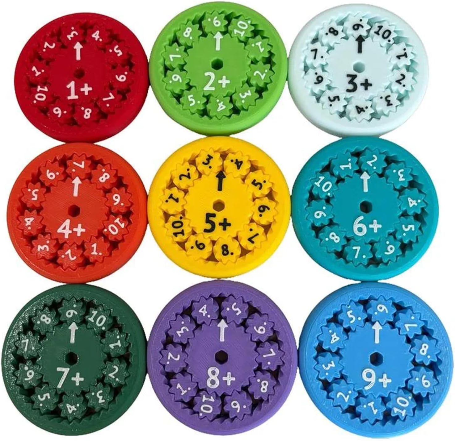 Math Fidget Spinner,Educational Math Fact Fidget Spinners,Math Fact Fidget Spinners,Math Multiplication Fidget Spinner, Math Fidget Toy Add,Subtract,Multiply and Divide (Add&Subtract 9pcs)