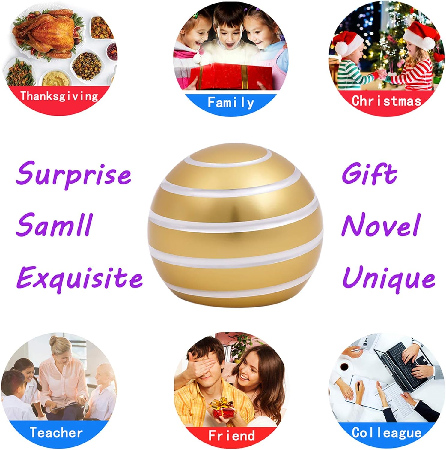 Desk-Kinetic-Toys Cool-Gadgets for Fidget: Cool-Stuff-Thing Game Toy for Adult Teen Children Kid, Stress Relief Optical-Illusion Gifts for Office School Home Man Women Christmas Spinning 180 Seconds