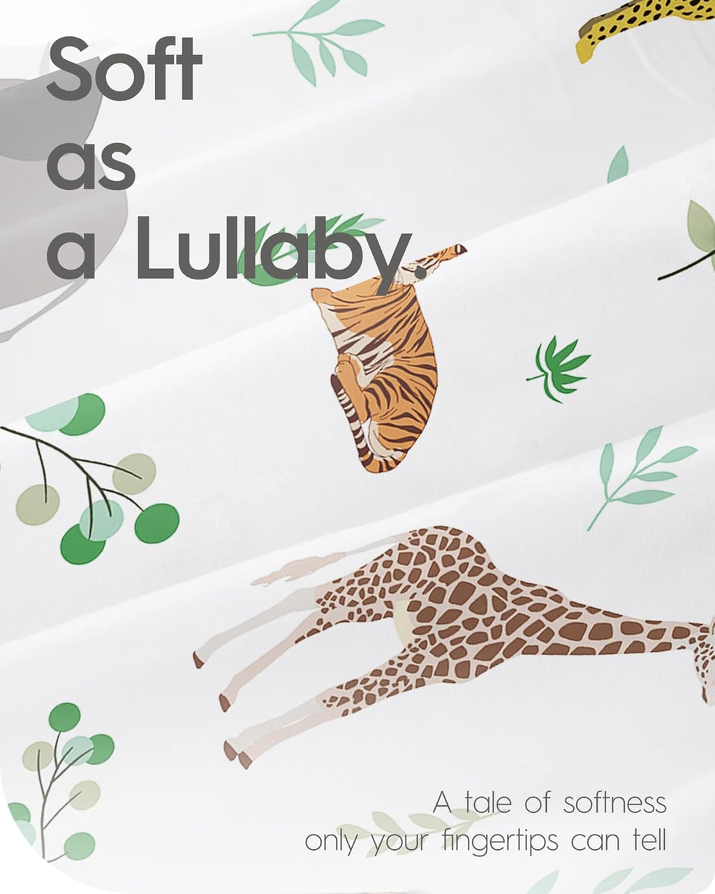 Pack N Play Sheets Fitted, TotBasic Ultra Soft Mini Crib Sheets Safari, Premium Jersey Knit Pack and Play Sheets Neutral, Stretchy Play Yard Sheets for Pack and Play Mattress, 2 Pack (Rabbit Giraff)