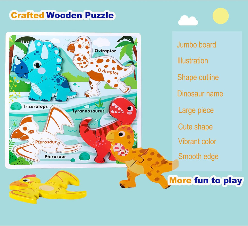 Wooden Toddler Puzzles Age 2-3,Montessori Toys for 2 3 Years Old Boys Girls, Jungle Puzzles for Toddlers 2-4, Toddler Toys Educational Learning Gifts for 2-3