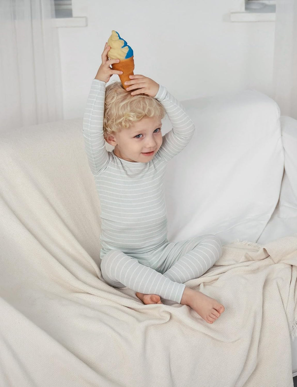 AVAUMA Stripe Pattern Baby Boys Girls Pajama Set Kids Toddler Snug fit Ribbed Sleepwear pjs for Daily Life Style