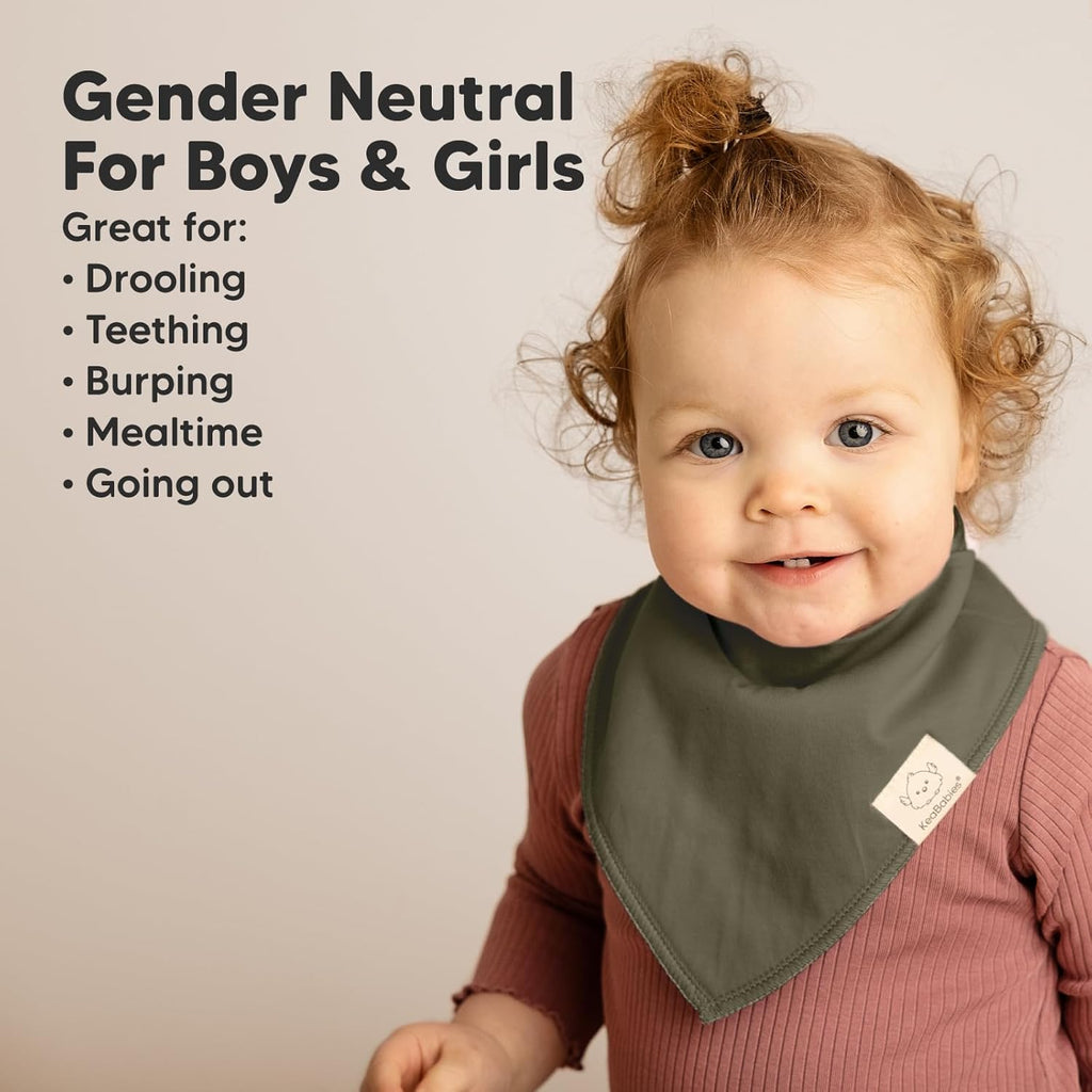 8-Pack Organic Baby Bandana Bibs for Boys, Girls - Super Absorbent Triangle Baby Bibs for Drooling and Teething Infant, 100% Cotton Extra Soft for Newborn, Infant 0-36 Months (Thunder)