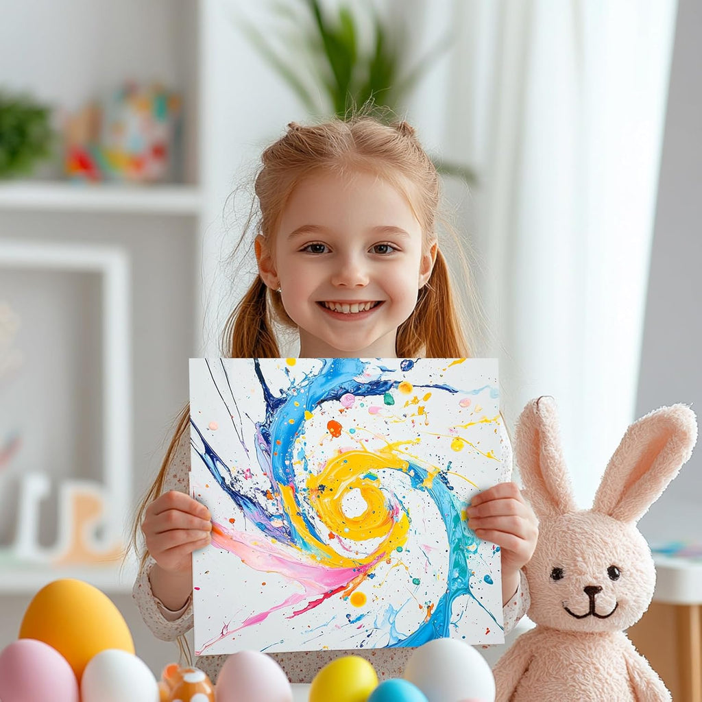 Spin Art Machine Variable Speed, Battery Operated Spinner - Paint Spinner with Splatter Guard, Washable Paint, Spin Art Kit, Art Design Card, Stem Toys, Kid Arts and Crafts, Girls Boys